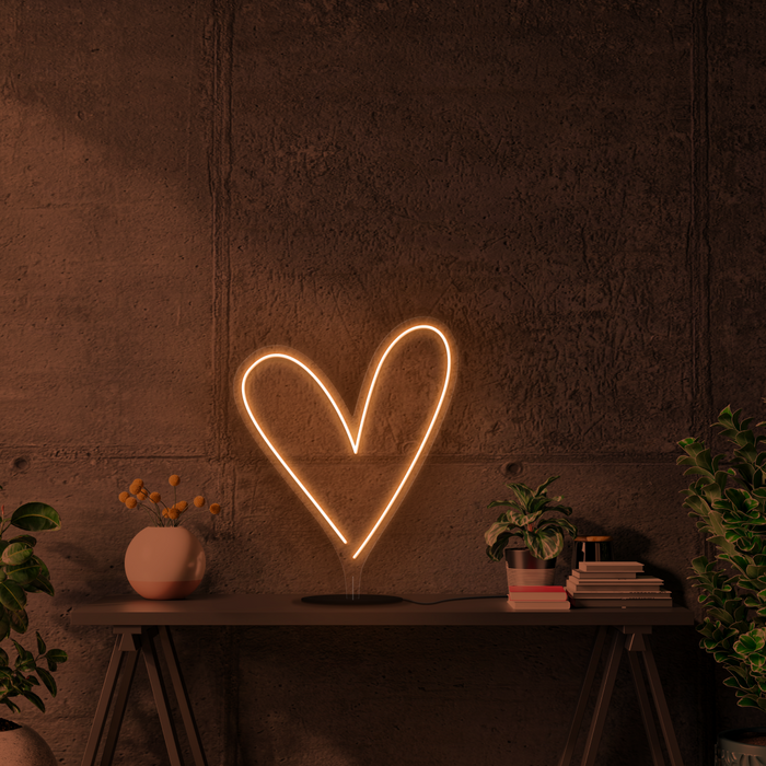 Love Heart Battery Neon Sign