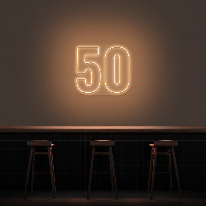 '50' Neon Number Neon Sign