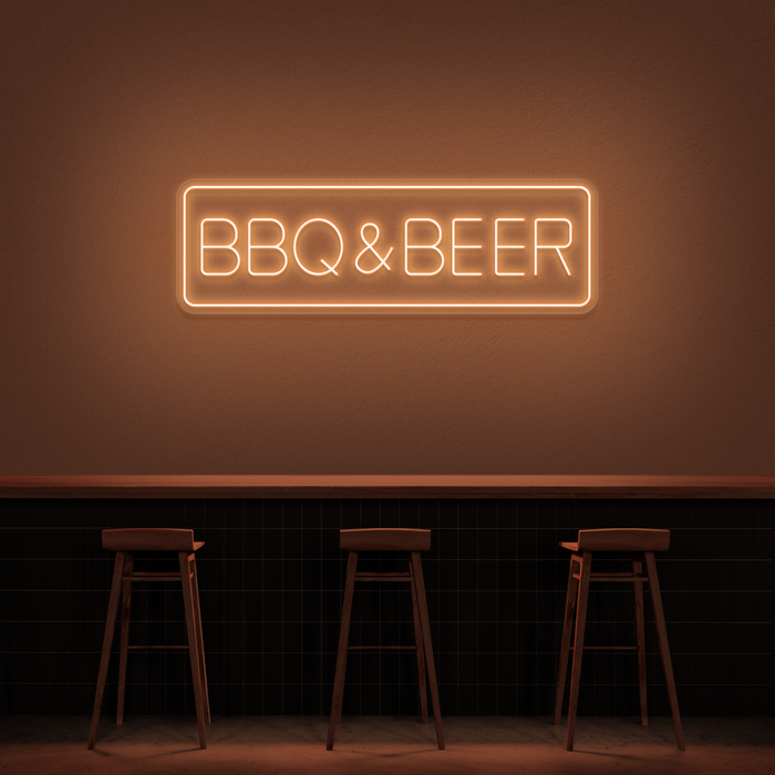 'BBQ & Beer' Neon Sign