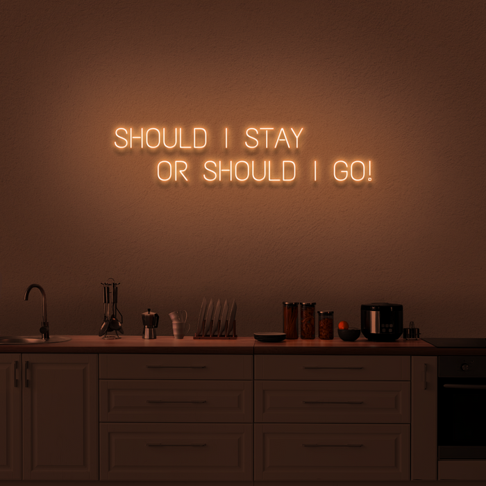'Should I Stay Or Should I Go!' Neon Sign