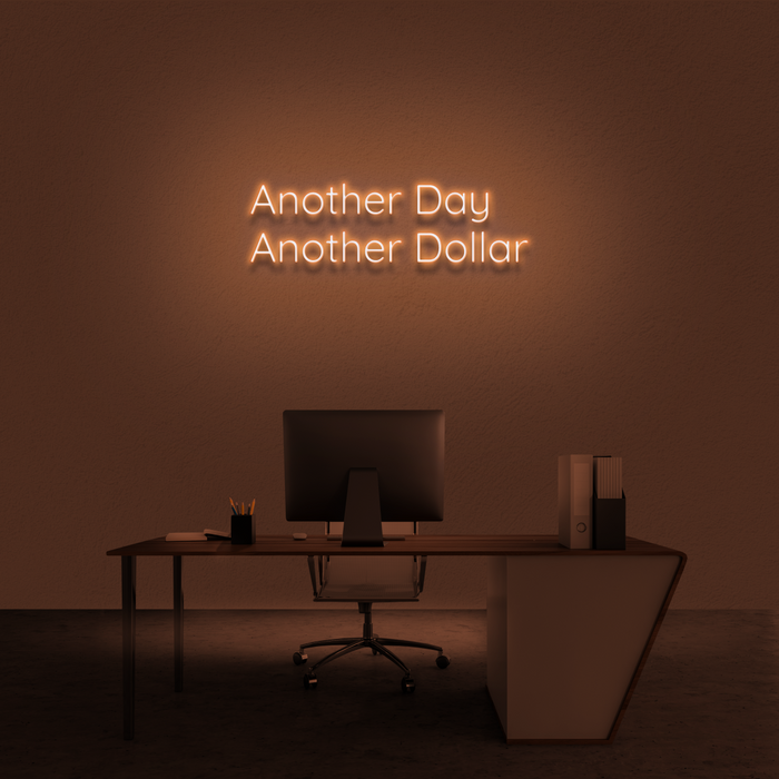'Another Day Another Dollar' Neon Sign