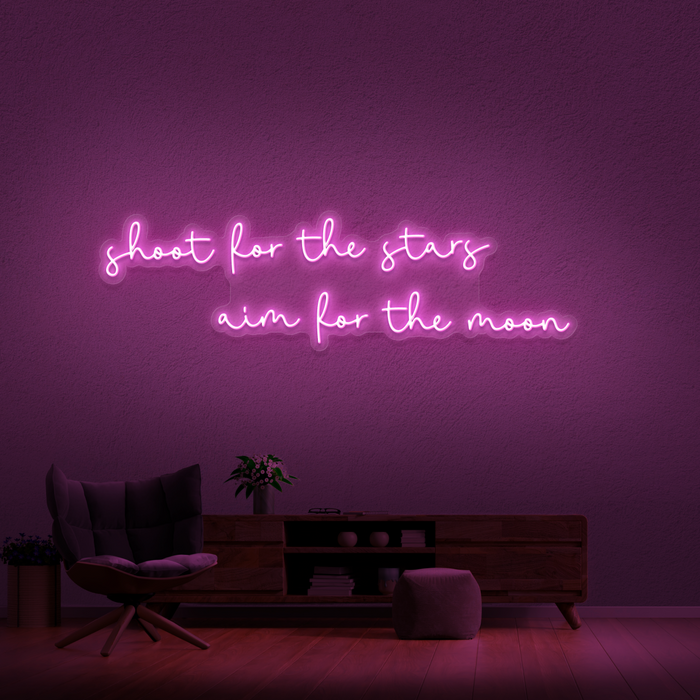 'Shoot For The Stars Aim For The Moon' Neon Sign