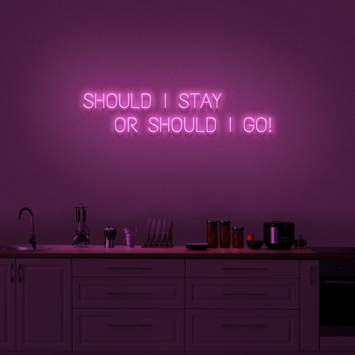 'Should I Stay Or Should I Go!' Neon Sign