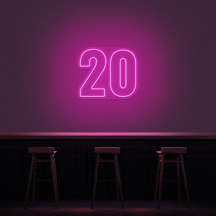 '20' Neon Number Neon Sign
