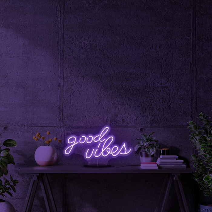 'Good Vibes' Battery Neon Sign