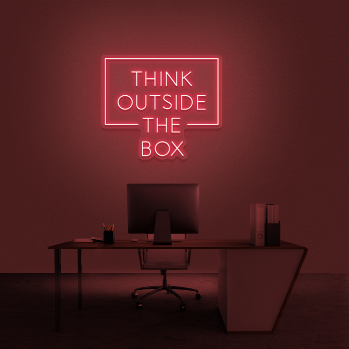 'Think Outside The Box' Neon Sign