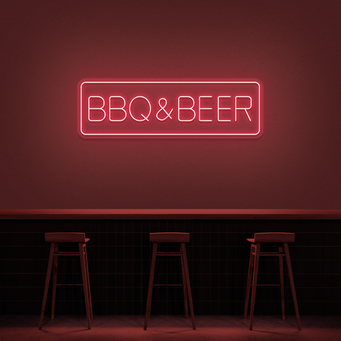 'BBQ & Beer' Neon Sign
