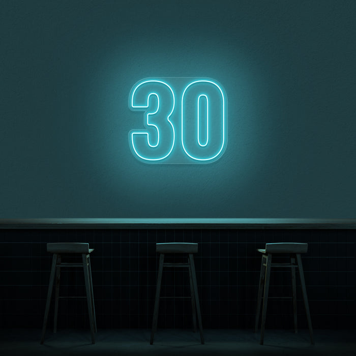 '30' Neon Number Neon Sign