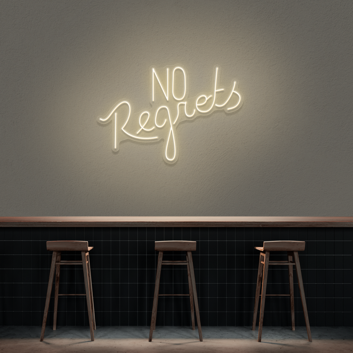 'No Regrets' Neon Sign