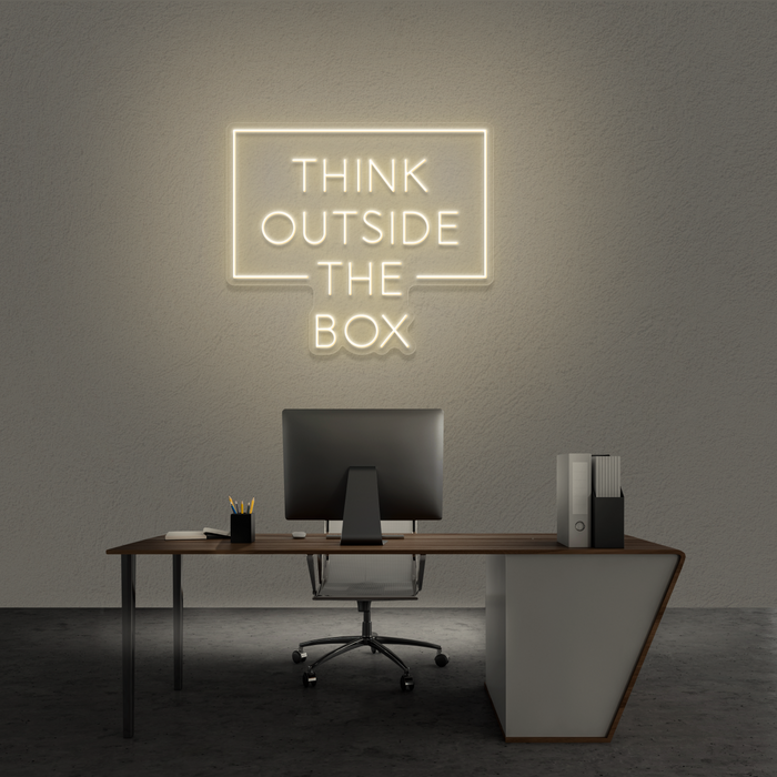 'Think Outside The Box' Neon Sign
