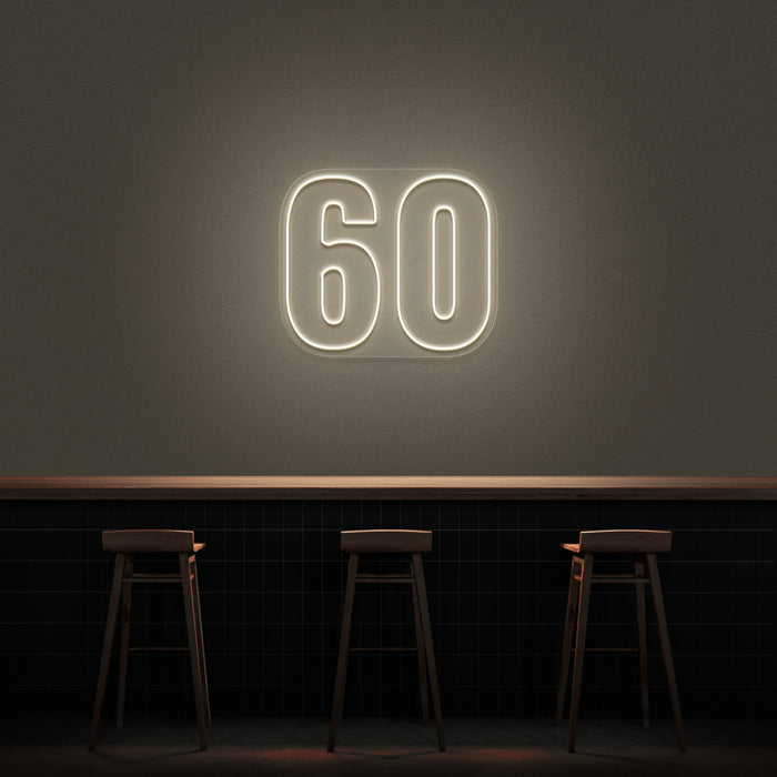 '60' Neon Number Neon Sign