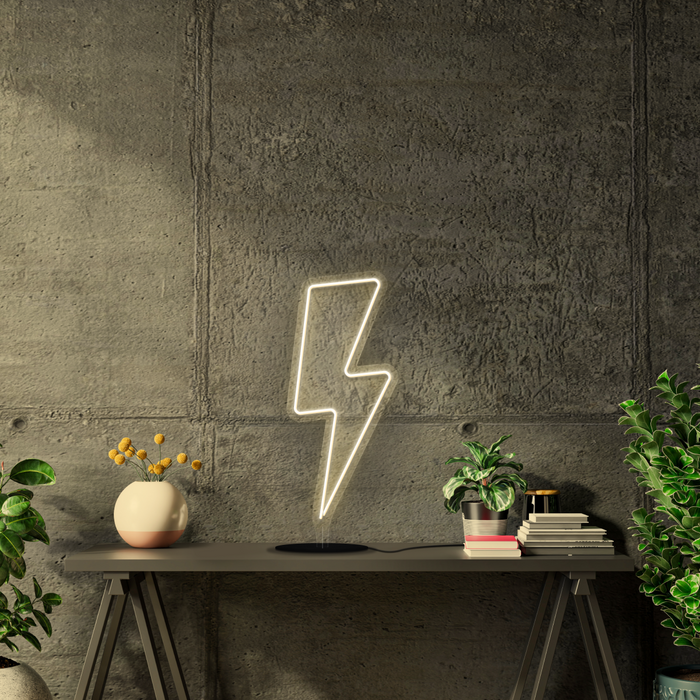 Lightning Bolt Battery Neon Sign