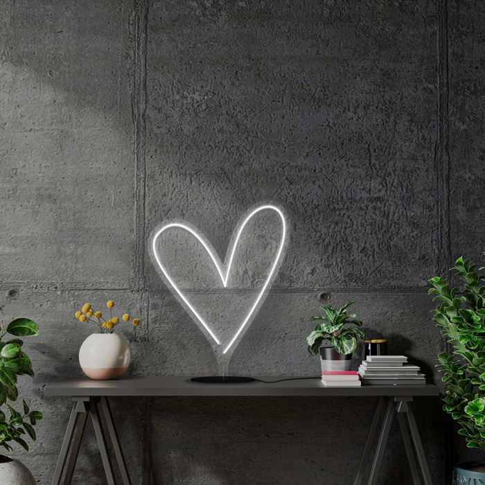 Love Heart Battery Neon Sign