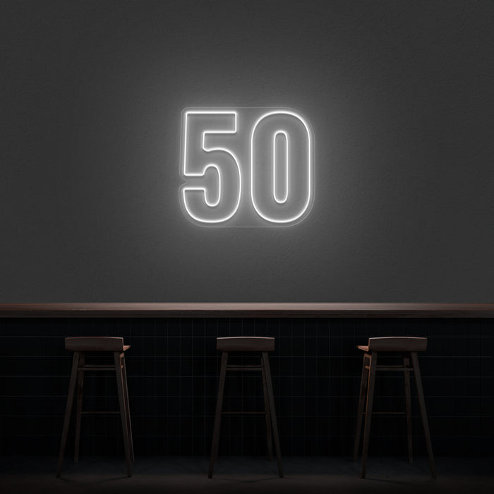 '50' Neon Number Neon Sign