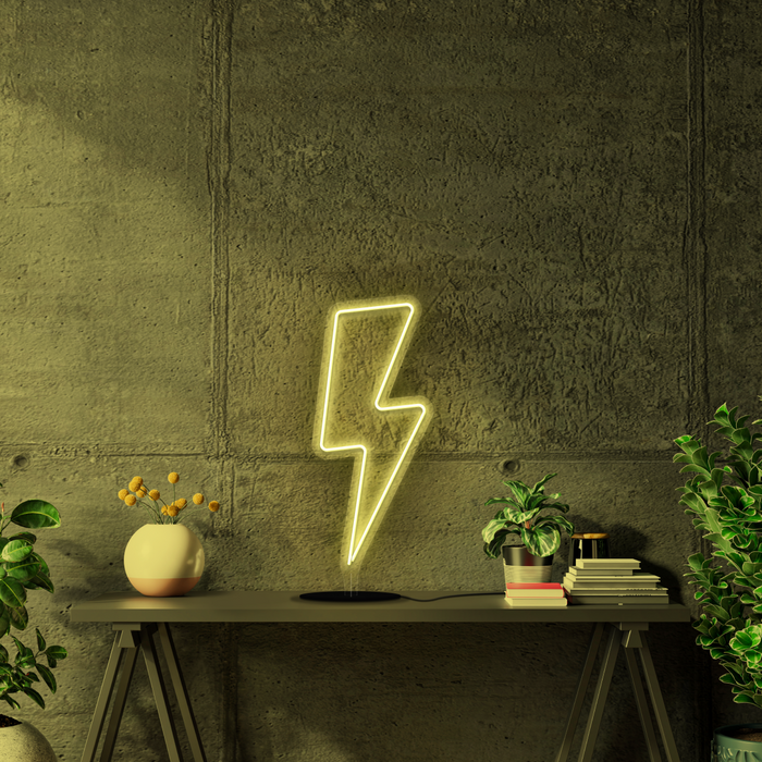 Lightning Bolt Battery Neon Sign The Neon Sign Co