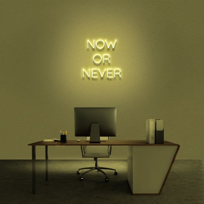'Now Or Never' Neon Sign