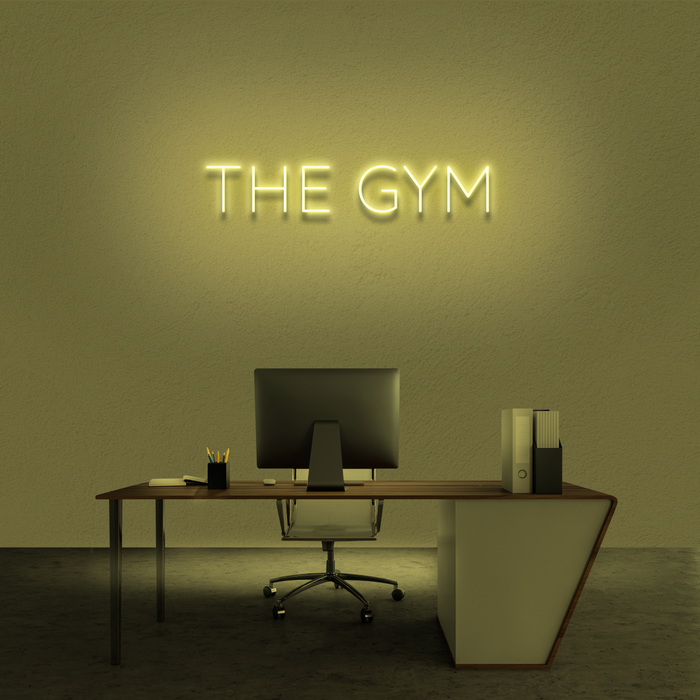 Premium Vector  Love gym neon signs style text